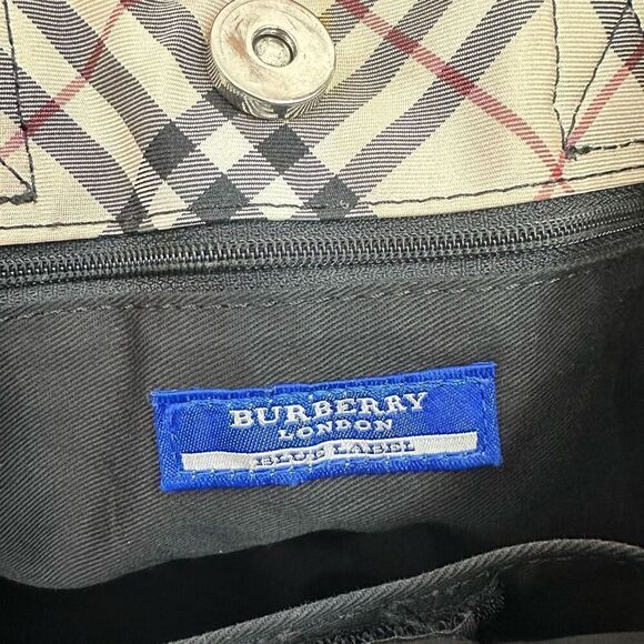 Burberry Blue Label Black Canvas and Nova Check Tote - Picture 10 of 10